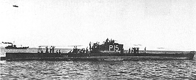 Historisches Bild - französisches U-Boot Rubis in Seitenansicht